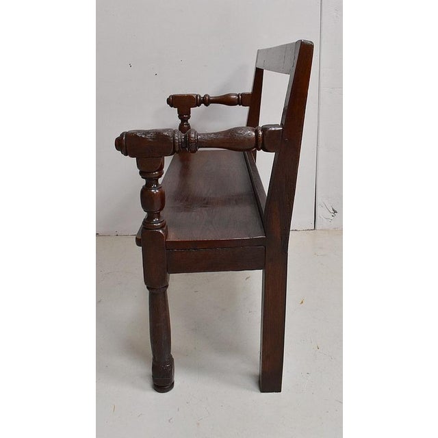 Small Bench with Oak Backrest in Louis XIV Style, 19th Century For Sale - Image 6 of 14