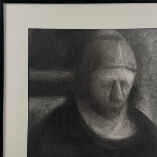 Postmodern Vintage Expressionist Figurative Charcoal Study on Art Paper (Framed) For Sale - Image 3 of 5