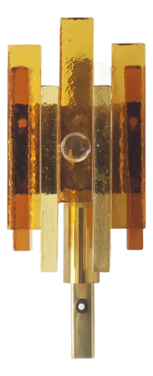 Stacked Glass and Brass Wall Sconce by Svend Aage Holm Sørensen for Hassel & Teudt, 1960s