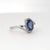 Contemporary Oval-Cut Blue Sapphire & Diamond Ring in 14k White Gold For Sale - Image 3 of 12
