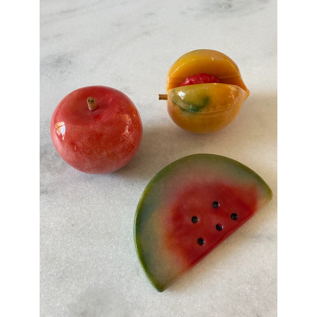 Red Vintage Italian Alabaster Fruit - Set of 3 For Sale - Image 8 of 8