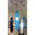 Large elongated Murano blown glass pendants in blue, (Inside is a blown thin inner layer of white opal translucent glass...