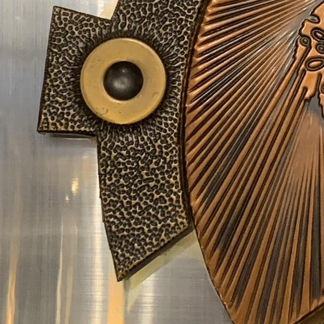 Abstract Brutalist Brass Wall Sculpture, 1970s For Sale - Image 14 of 17