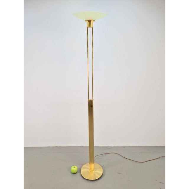 2517-1-P1 Floor Lamp in Brass and Glass from Holtkotter, 1980s For Sale - Image 10 of 13