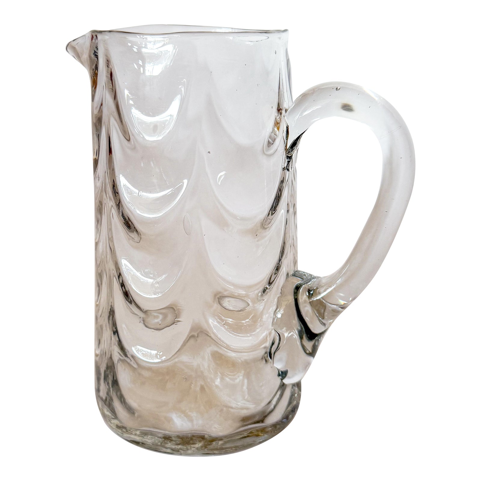 1930s Optic Swagged Glass Cocktail Pitcher | Chairish