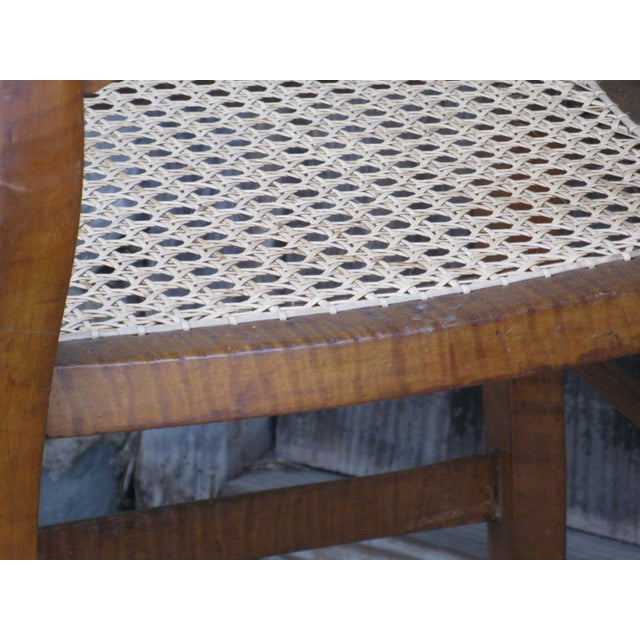Antique Side Chair New Cane Seat Elegant Tiger & Bullseye Maple Cottage Bedroom For Sale - Image 12 of 18