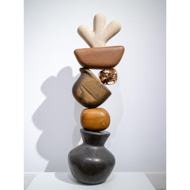 Brutalist Rubén Sánchez, Mini-Brut, 2025, Oak, Chestnut & Marble For Sale - Image 3 of 7