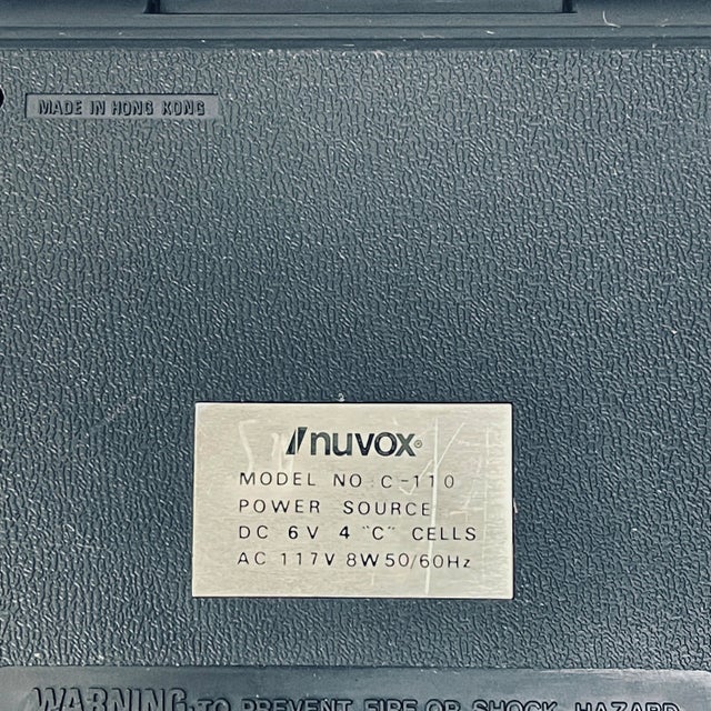Vintage 1980s Nuvox Cassette Tape Recorder Portable C-110 Hong Kong Prop For Sale - Image 10 of 11