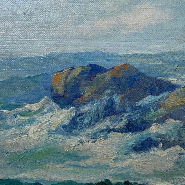 Blue Early 20th Century American Seascape Oil Painting For Sale - Image 8 of 13