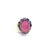Art Deco Bochic "Orient" Red Ruby & Tanzanite Ring, Set 18K In Yellow Gold & Silver For Sale - Image 3 of 12