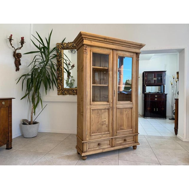 Rustic Farmhouse Display Cabinet For Sale - Image 3 of 9