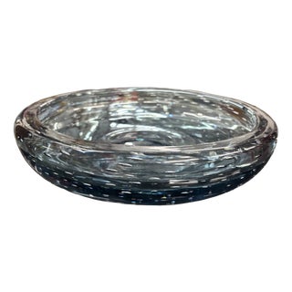 1960s Murano Glass Centerpiece with Bubbles. Smoked Black, Diameter 24 Cm. By Murano for 1295 Murano For Sale