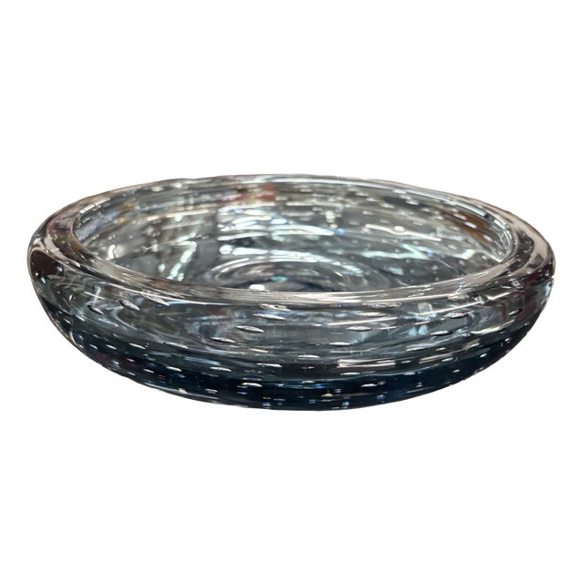 1960s Murano Glass Centerpiece with Bubbles. Smoked Black, Diameter 24 Cm. By Murano for 1295 Murano For Sale