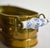 Metal Vintage Brass Herb Planters With Blue & White Ceramic Handles - A Pair For Sale - Image 7 of 12
