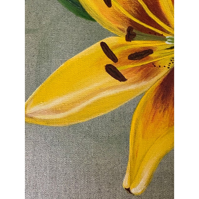 Modern Oil Painting - Yellow Flower For Sale - Image 4 of 11