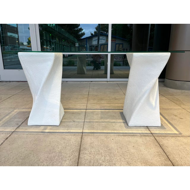 Postmodern Plaster Pedestal Console Sofa Table in Sirmos For Sale - Image 13 of 13