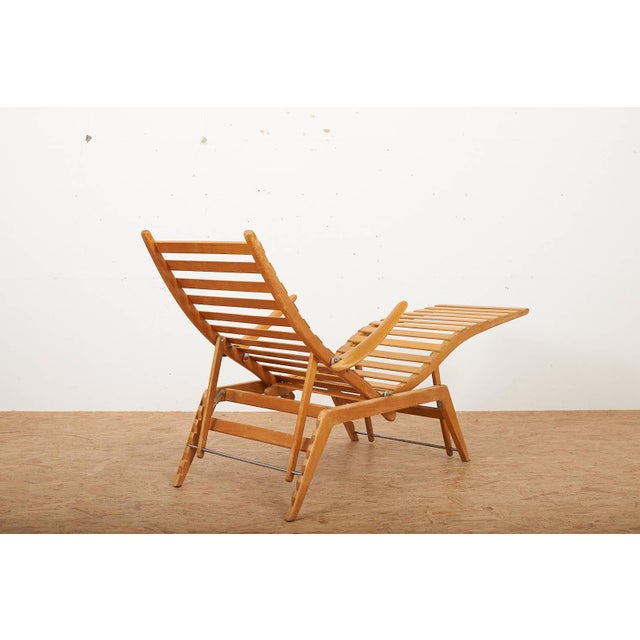 Wooden Lounger with Many Adjustment Options and Frame Foldable For Sale - Image 6 of 15