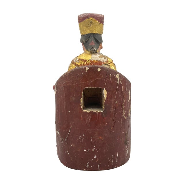 19th Century Chinese Polychrome and Gilt Ancestor Figures- A Set of 3 For Sale In Chicago - Image 6 of 10