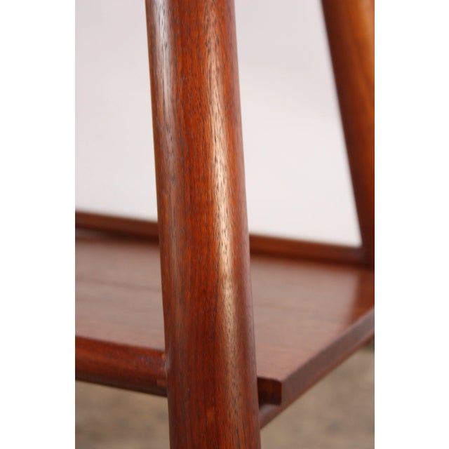 New Hope Style Carved Walnut Swivel Storage Cubby on Base For Sale - Image 10 of 13