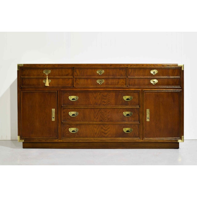 Campaign 1970s Campaign Style 6 Drawer Sideboard by Lexington Furniture For Sale - Image 3 of 12
