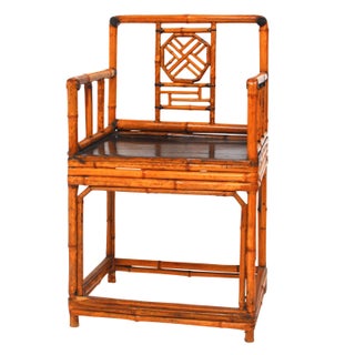 Chinese Bamboo Chinoiserie Armchair For Sale