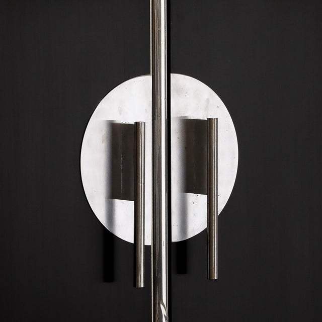 1930s Art Deco Machine Age Ebonized Walnut & Aluminum Sideboard by Walter Dorwin For Sale - Image 14 of 17