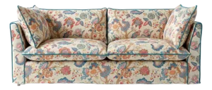 Sophie Conran Coco 3 Seater Sofa - Kitty Indian Summer with Contrast Welt Knife Edge Cushion