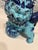 Turquoise Vintage Turquoise Blue Ceramic Foo Dog Guardian Lion Figurine For Sale - Image 8 of 8