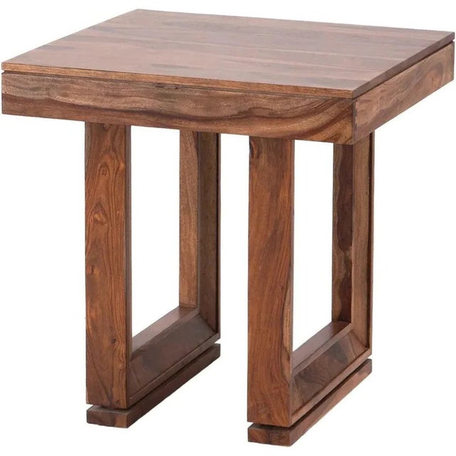 Transitional Norwella Natural Wood Square Side Table by Loomlan For Sale - Image 3 of 3