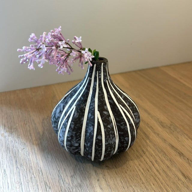 Contemporary Striped Gourd Bud Vase For Sale - Image 3 of 5