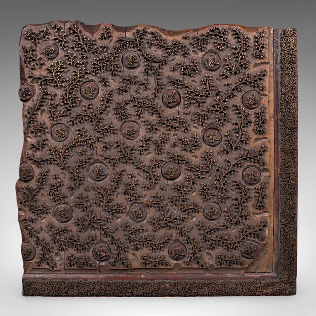 Wood Antique Wallpaper Printing Block, English, Carved Brass, Print Stamp, Victorian For Sale - Image 7 of 12