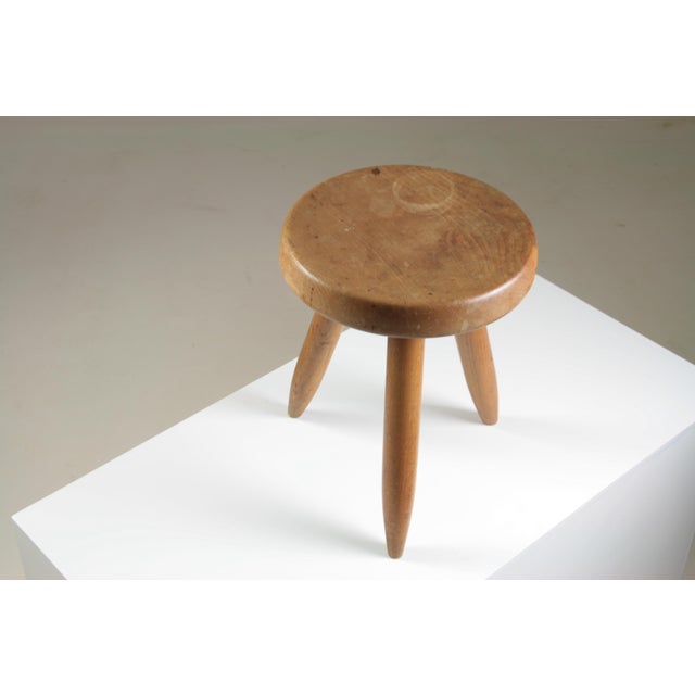High Ash Stool Berger Model attributed to Charlotte Perriand, France, 1950s For Sale - Image 6 of 18