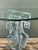 Charcoal Vintage Greek Key Motif Metal and Glass Drinks Table For Sale - Image 8 of 12