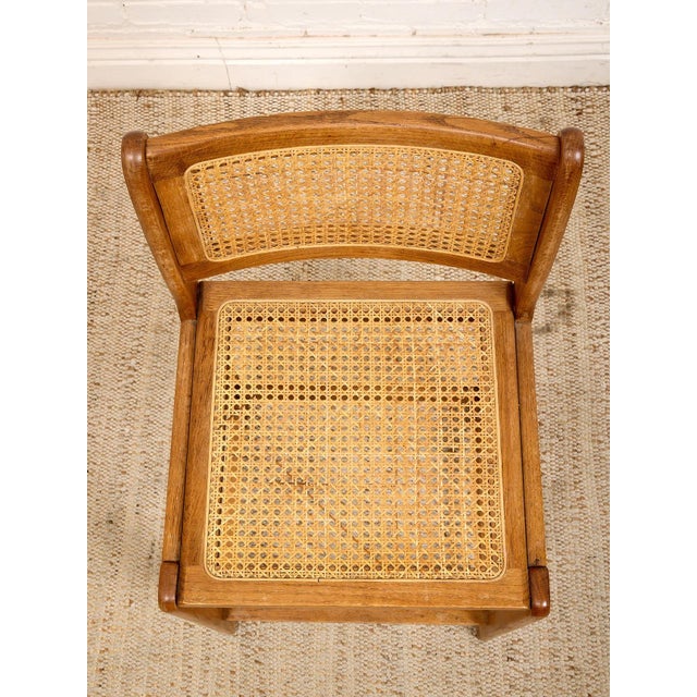 Oak Vintage Rattan Counter Height Chair For Sale In Los Angeles - Image 6 of 7