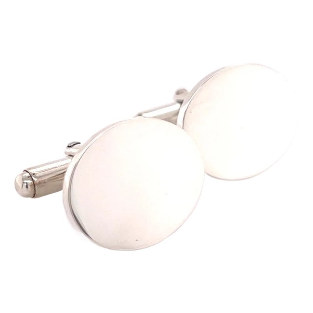 1990s Tiffany & Co Estate Sterling Silver Cufflinks 12 Grams, 2 pieces For Sale