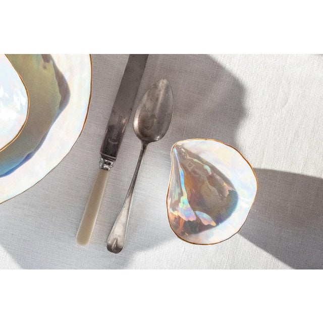 Early 21st Century Indulge Nº2 Handmade Bowls in Iridescent Porcelain with 24-Carat Golden Rim by Sarah-Linda Forrer, Set of 2 For Sale - Image 5 of 6