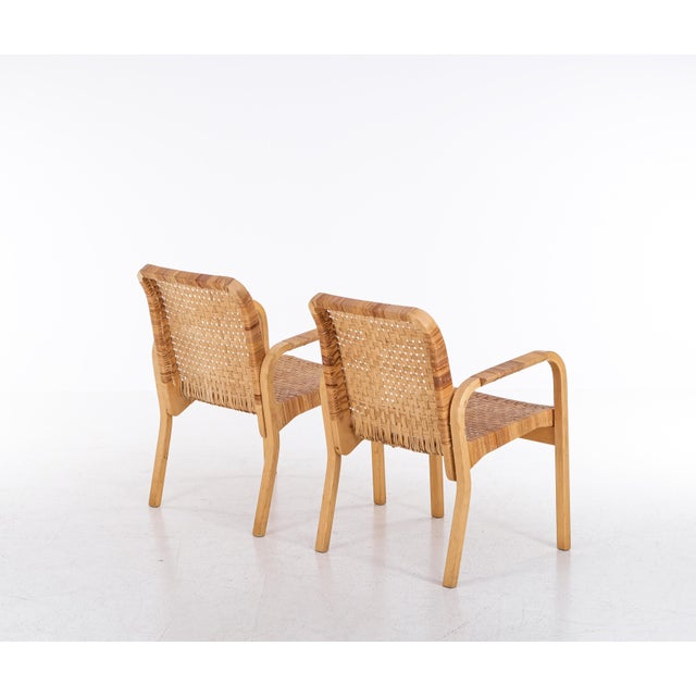 Artek Set of Model 45 Armchairs attributed to Alvar Aalto for Artek, 1970s For Sale - Image 4 of 14