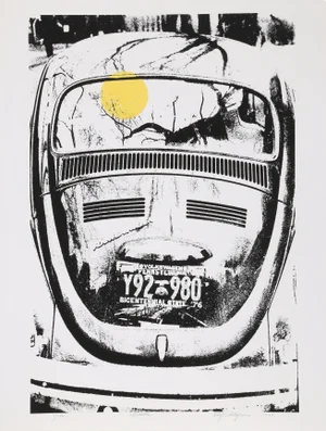 Roy Ahlgren, "Beetle", Op Art Screenprint