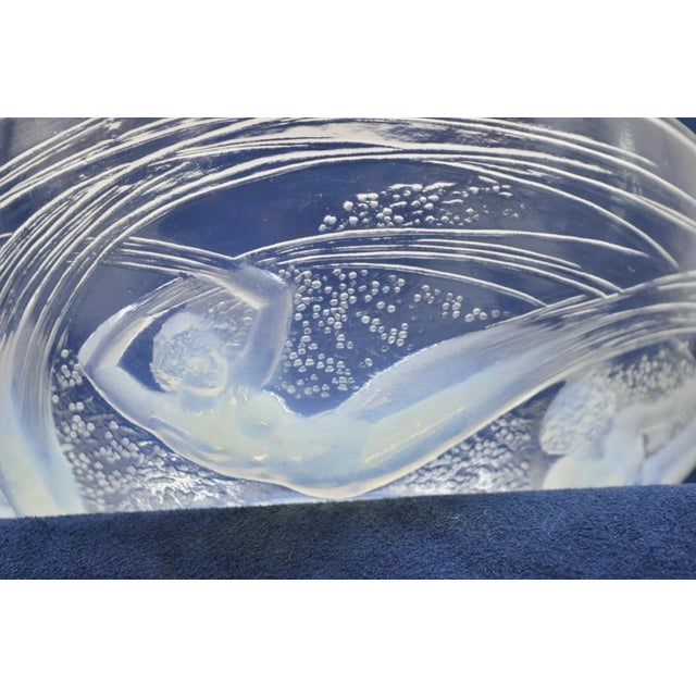 Glass Early 20th Century René Lalique Ondines Opalescent Glass Swimming Mermaids French Dish Bowl For Sale - Image 7 of 11