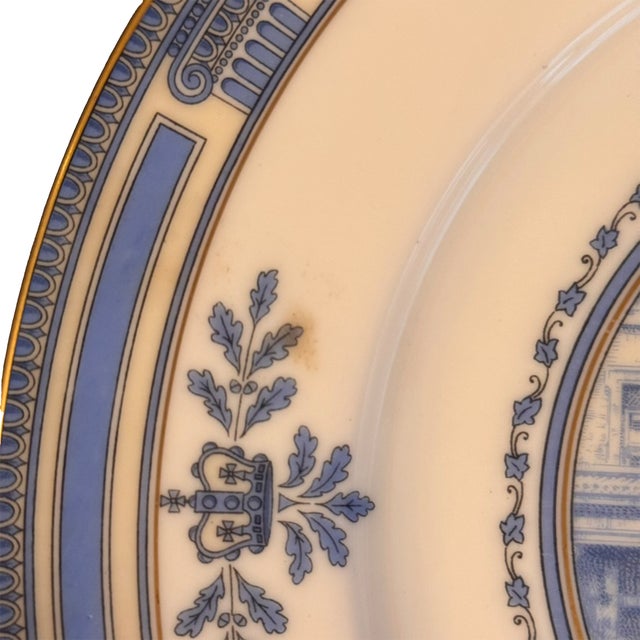 1930s Lenox Columbia University Bone China Dinner Plates – Circa 1932- Set of 5 For Sale - Image 5 of 12