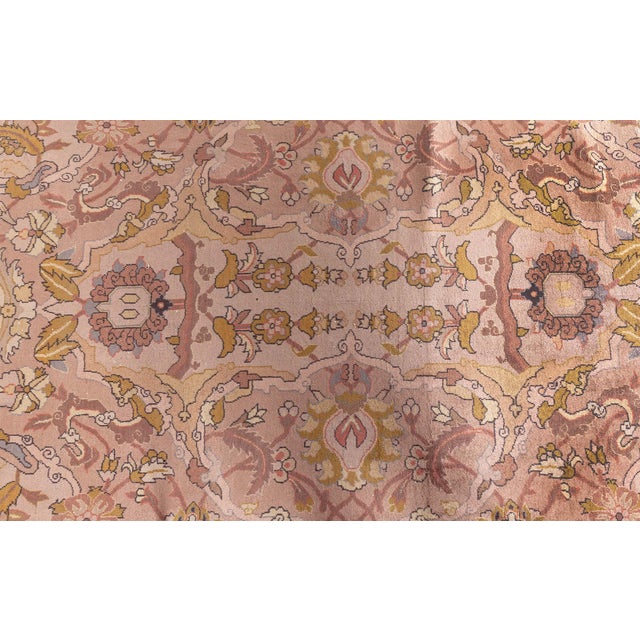 1920s Abstract Indian Handmade Wool Rug For Sale - Image 4 of 9