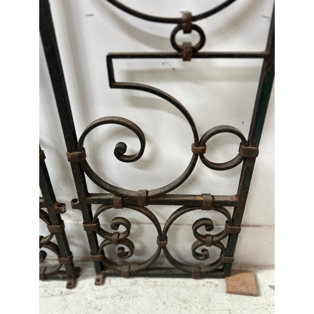 20th-Century Wrought Iron Double-Leaf Partition, Set of 2 For Sale - Image 6 of 14