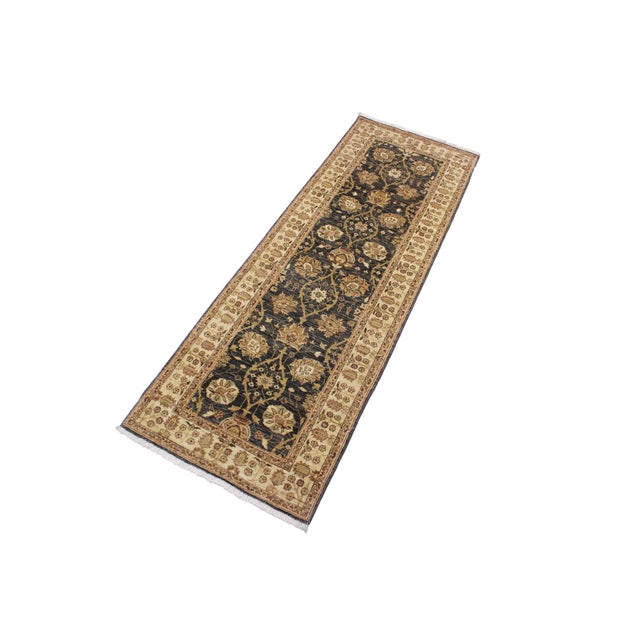 Rustic Ziegler Charcoal/Ivory Wool Runner Rug- 3'0'' X 8'10'' For Sale - Image 3 of 10