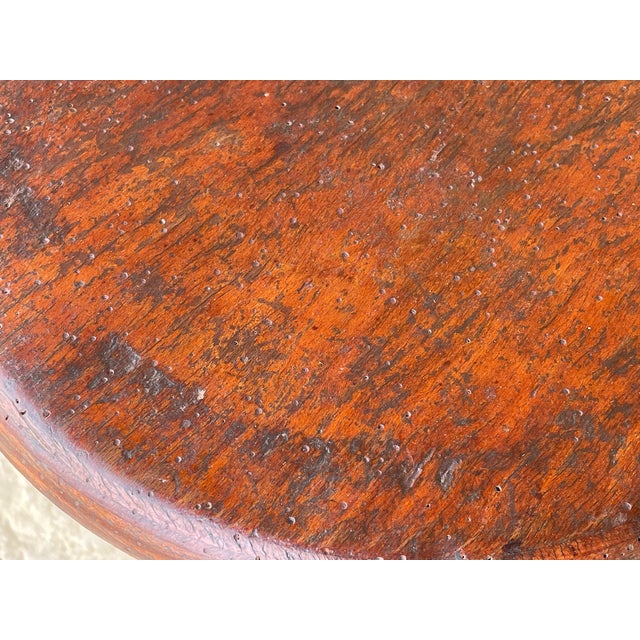 Brown Vintage Tripod Stool in the style of Jean Prouvé, 1940s For Sale - Image 8 of 18