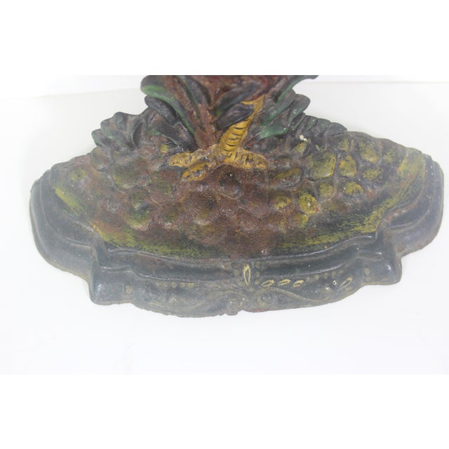 Vintage Large 12” Cast Iron Rooster Door Stop Jamb, Stopper, Patina, French Country Style Farmhouse For Sale - Image 9 of 10