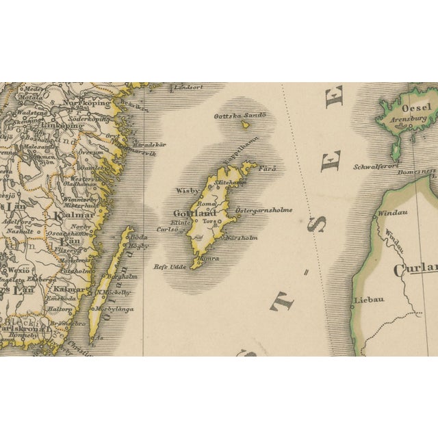 Mid 19th Century Antique Map of Scandinavia, 1857 For Sale - Image 5 of 11