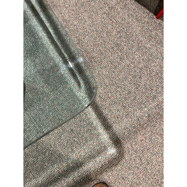 1980s Vintage brass and Glass Cocktail Table Attributed to Leon Rosen For Sale - Image 5 of 11