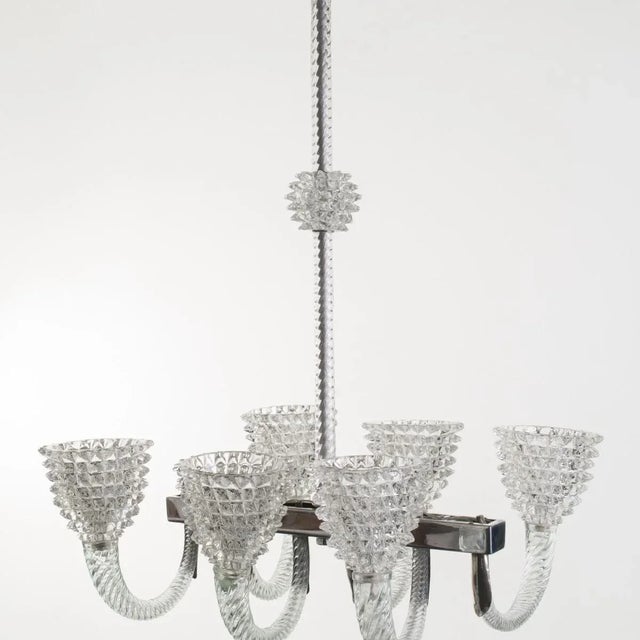 Mid 20th Century Murano Glass Chandelier by Ercole Barovier For Sale - Image 5 of 12
