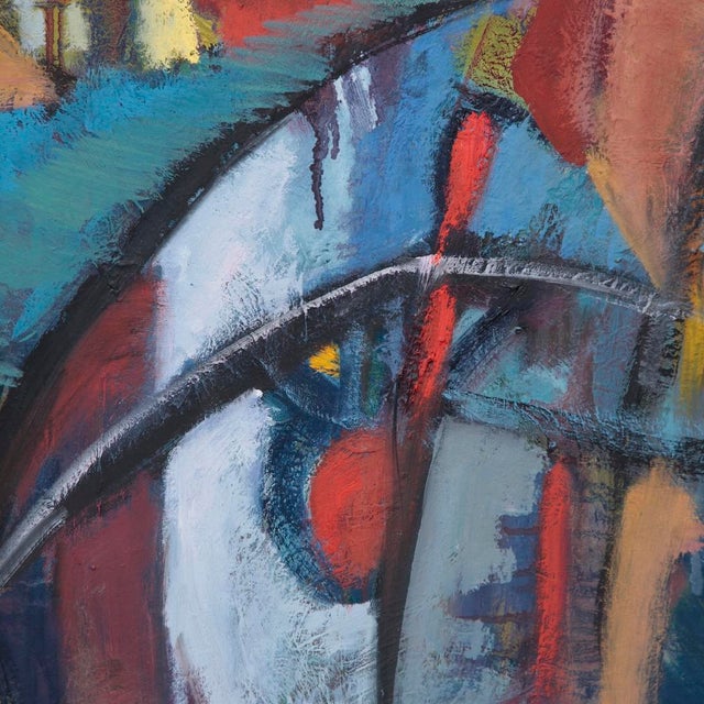 2010s Vibrant Abstract Oil Painting on Canvas, Signed A. Feld, 2011 - Framed For Sale - Image 5 of 11