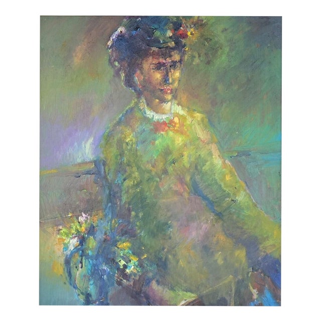 Impressionist Artist, Portrait, Oil on Wood Panel, Framed For Sale